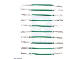 Wires with Pre-crimped Terminals 10-Pack F-F 1&quot; Green.