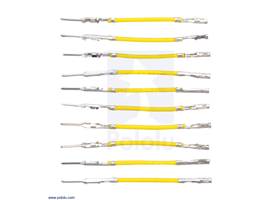 Wires with Pre-crimped Terminals 10-Pack M-F 1&quot; Yellow.