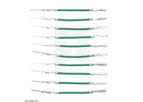 Wires with Pre-crimped Terminals 10-Pack M-F 1&quot; Green.