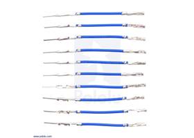 Wires with Pre-crimped Terminals 10-Pack M-F 1&quot; Blue.