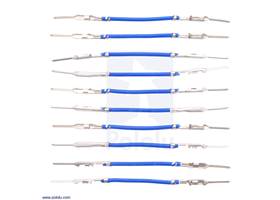 Wires with Pre-crimped Terminals 10-Pack M-M 1&quot; Blue.