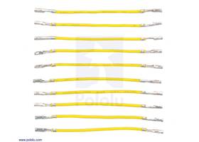 Wires with Pre-crimped Terminals 10-Pack F-F 2&quot; Yellow.