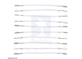 Wires with Pre-crimped Terminals 10-Pack F-F 2&quot; White.
