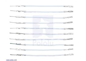Wires with Pre-crimped Terminals 10-Pack M-F 2&quot; White.