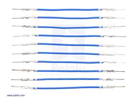 Wires with Pre-crimped Terminals 10-Pack M-M 2&quot; Blue.