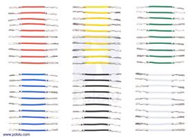 Wires with Pre-crimped Terminals 60-Piece 6-Color Assortment F-F 1&quot;.