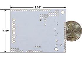 Pololu Dual G2 High-Power Motor Driver 18v22 or 24v18 Shield for Arduino, bottom view with dimensions.