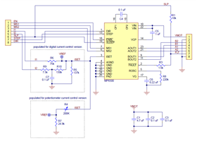 Schematic diagram for the MP6500 Stepper Motor Driver Carrier.
