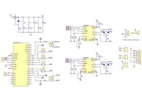 Schematic diagram for the Dual MAX14870 Motor Driver Shield for Arduino.