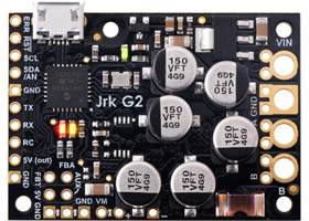 Jrk G2 18v27 USB Motor Controller with Feedback (top view).