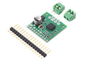 TB9051FTG Single Motor Driver Carrier with included headers and terminal blocks.