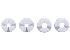 Pololu Multi-Hub Wheel collet inserts: 3mm&nbsp;round, 3mm&nbsp;D, 4mm&nbsp;round, and 4mm&nbsp;D. (1)