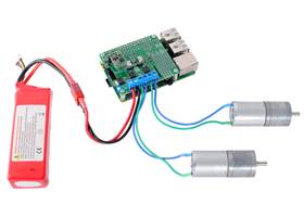 Dual TB9051FTG Motor Driver for Raspberry Pi controlling a pair of motors.