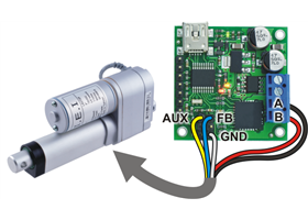 Connecting a linear actuator with feedback to a jrk 21v3 motor controller.