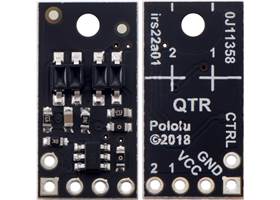 QTR-HD-02A Reflectance Sensor Array, front and back views.