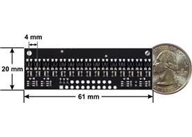 QTR-HD-15RC Reflectance Sensor Array dimensions.