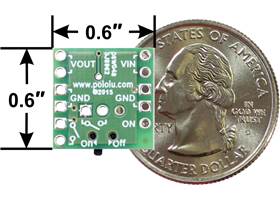 Mini MOSFET Slide Switch with Reverse Voltage Protection, bottom view with dimensions
