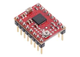 MP6500 Stepper Motor Driver Carrier, Potentiometer Current Control with header pins soldered.