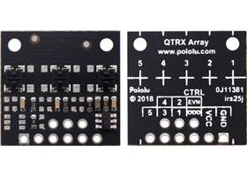 QTRX-MD-03RC Reflectance Sensor Array, front and back views.