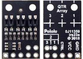 QTR-HD-03A Reflectance Sensor Array, front and back views.