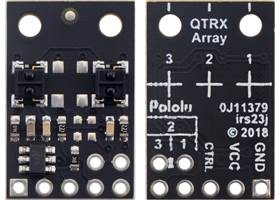 QTRX-MD-02RC Reflectance Sensor Array, front and back views.