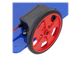 Power HD Continuous Rotation Servo AR-3606HB and Solarbotics red servo wheel with Mounting Bracket for Standard-Size Servos.