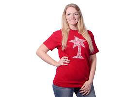 Cardinal red Pololu circuit logo T-shirt. (1)