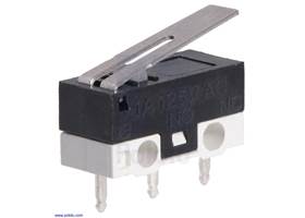 Mini Snap-Action Switch with 13.5mm Lever: 3-Pin, SPDT, 1A.