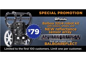 Intro special banner for the 5-Channel Reflectance Sensor Array for Balboa 32U4 balancing robot.