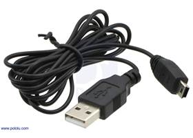 Thin (2mm) USB Cable A to Mini-B, Low/Full-Speed Only.