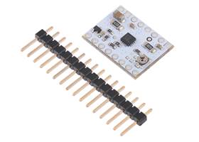STSPIN220 Low-Voltage Stepper Motor Driver Carrier with included headers.