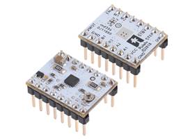 STSPIN220 Low-Voltage Stepper Motor Driver Carriers with included header pins soldered.
