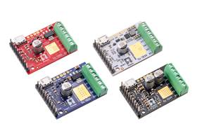 Tic T500, T834, T825, and T249 USB Multi-Interface Stepper Motor Controllers.