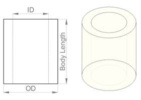 Nylon spacer mechanical drawing.