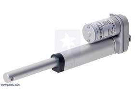 Glideforce LACT4 light-duty linear actuator (4″ stroke) with shaft fully extended.