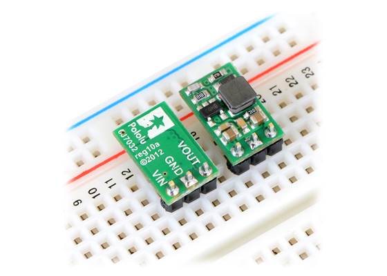 Pololu step-up voltage regulators U3V12Fx in a breadboard