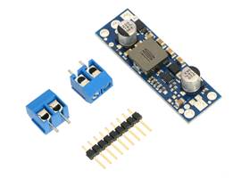 Pololu fixed step-up voltage regulator U3V50Fx with included optional terminal blocks and header pins