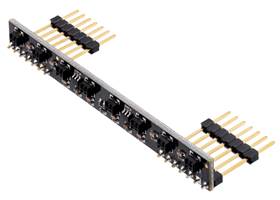 8-Channel QTRX Sensor Array for Romi/TI-RSLK MAX (Through-Hole Pins Soldered).