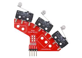 Right Bumper Switch Assembly for Romi/TI-RSLK MAX (Through-Hole Pins Soldered).