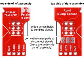 Multiple switches on the bumper switch assembly can be connected to a single output to reduce the number of I/O lines required to read them.