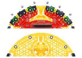 The left and right bumper switches assemblies use these mounting holes on the switches to mount to the Romi chassis.