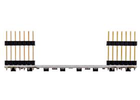 Side view of the 8-Channel QTRX Sensor Array for Romi/TI-RSLK MAX (Through-Hole Pins Soldered).