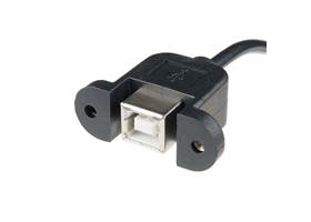 Panel Mount USB-B to Micro-B Cable - 6" (2)
