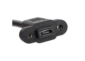 Panel Mount USB Micro-B Extension Cable - 6" (2)
