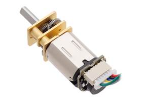 Magnetic Encoder with Top-Entry Connector assembled on a Micro Metal Gearmotor with Extended Motor Shaft (JST cable not included).