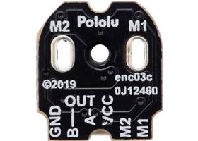 Magnetic Encoder with Top-Entry Connector for Micro Metal Gearmotors, motor-side view of PCB.