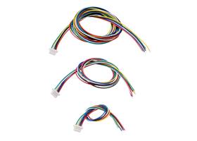 6-Pin Female JST SH-Style Cables (75 cm top, 30 cm center, 12 cm bottom).
