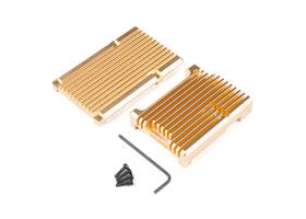 Aluminum Heatsink Case for Raspberry Pi 4 - Gold