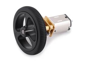 Pololu Wheel 32x7mm on a Micro Metal Gearmotor.