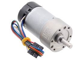 10:1 Metal Gearmotor 37Dx65L mm 12V with 64 CPR Encoder (Helical Pinion).